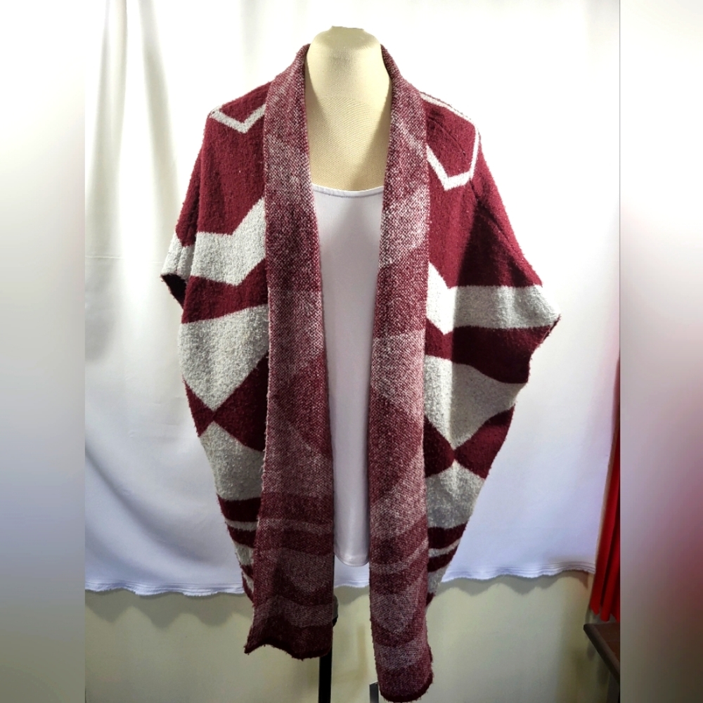 Atmosphere burgundy and gray wrap women's OS  #1367